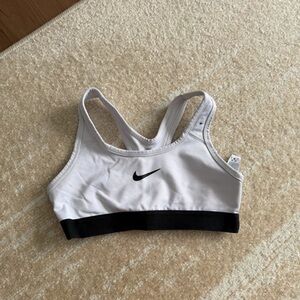 Nike White and Black Athletic Bra